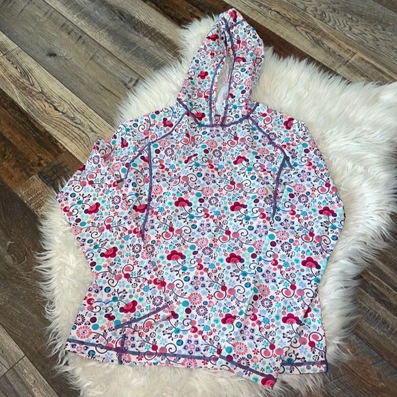 ✨REI Girl’s Floral Hooded Long Sleeved Rashguard - Picture 1 of 4